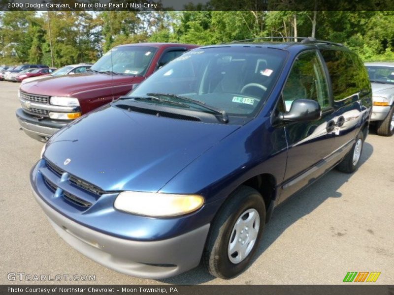 Patriot Blue Pearl / Mist Grey 2000 Dodge Caravan