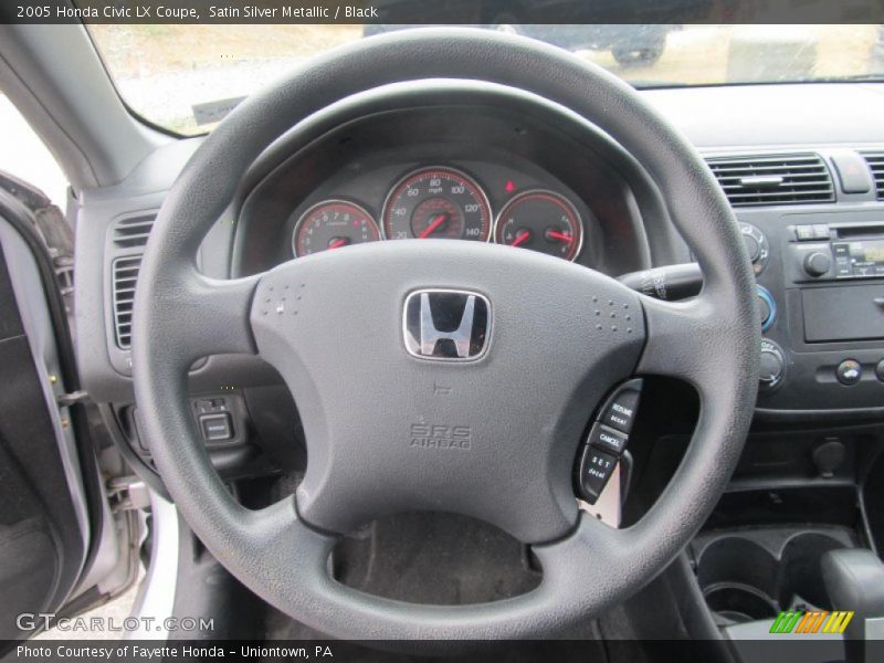 Satin Silver Metallic / Black 2005 Honda Civic LX Coupe