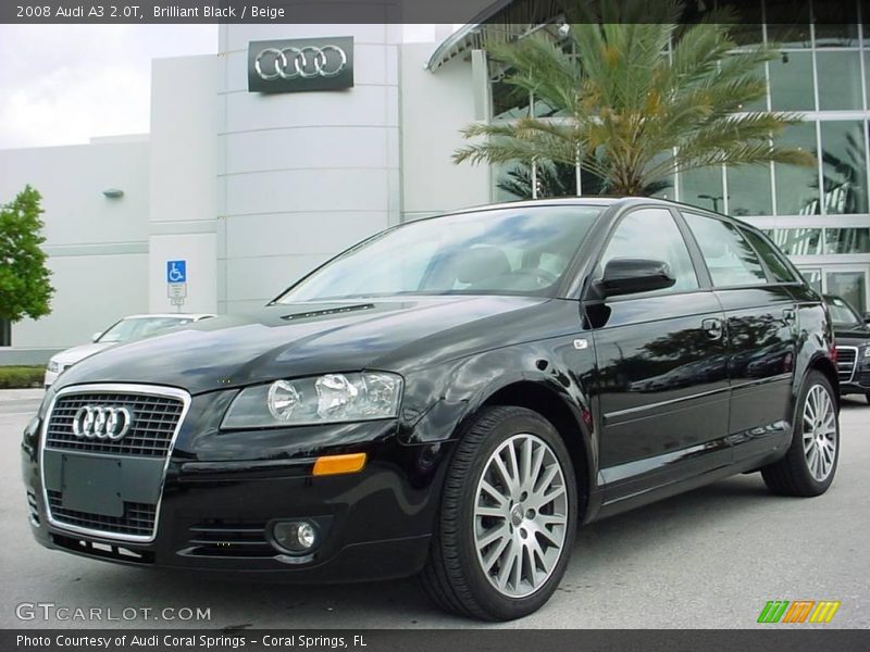 Brilliant Black / Beige 2008 Audi A3 2.0T