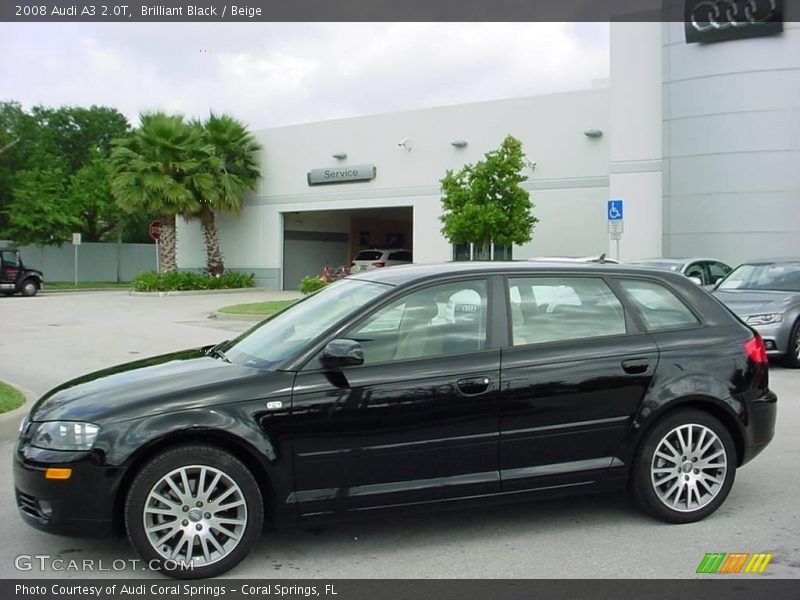 Brilliant Black / Beige 2008 Audi A3 2.0T