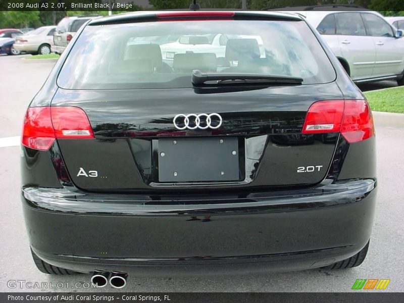 Brilliant Black / Beige 2008 Audi A3 2.0T