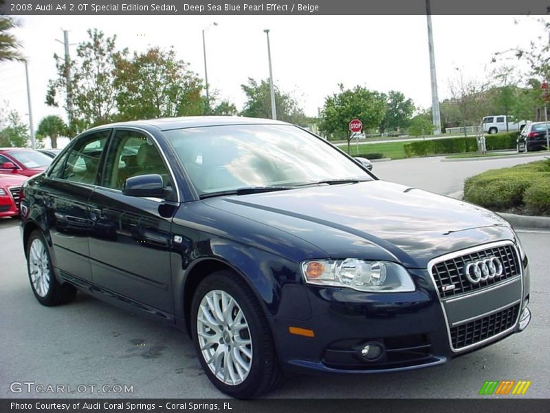 Deep Sea Blue Pearl Effect / Beige 2008 Audi A4 2.0T Special Edition Sedan