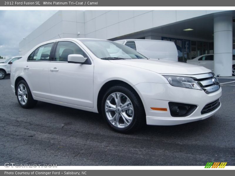 White Platinum Tri-Coat / Camel 2012 Ford Fusion SE
