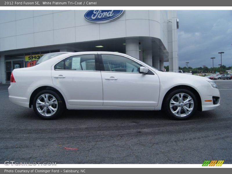 White Platinum Tri-Coat / Camel 2012 Ford Fusion SE