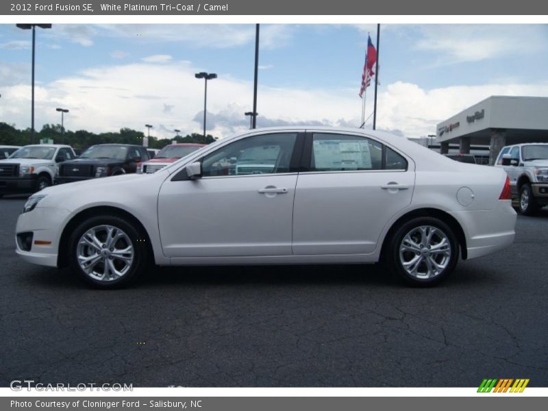White Platinum Tri-Coat / Camel 2012 Ford Fusion SE