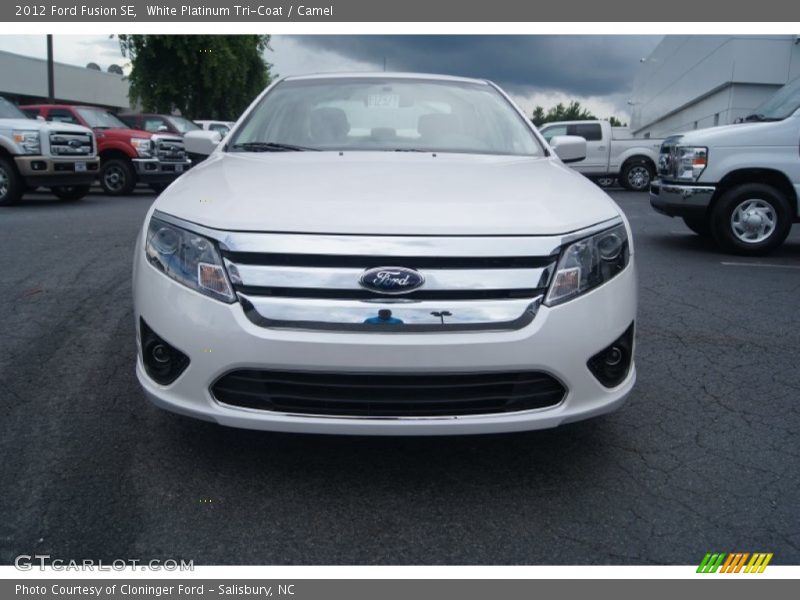 White Platinum Tri-Coat / Camel 2012 Ford Fusion SE
