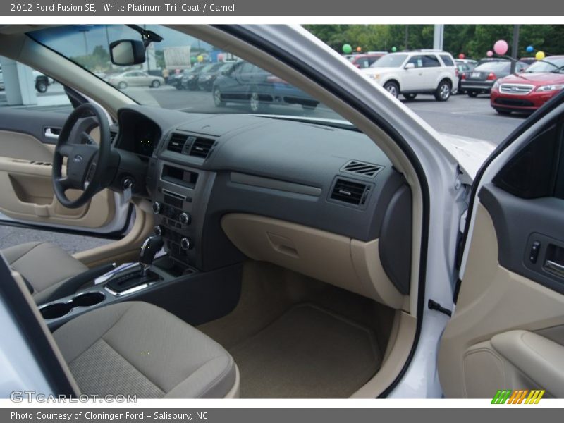 White Platinum Tri-Coat / Camel 2012 Ford Fusion SE