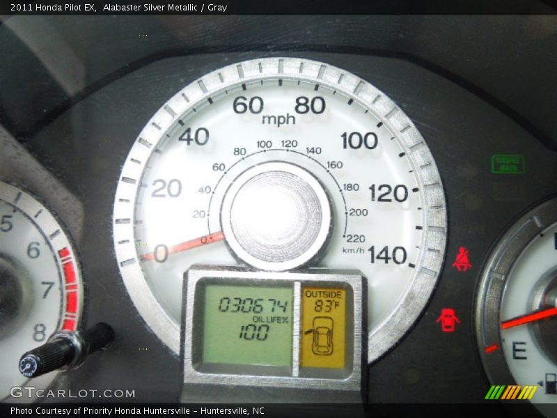 Alabaster Silver Metallic / Gray 2011 Honda Pilot EX
