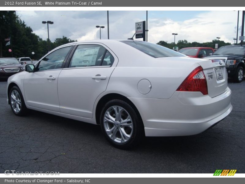 White Platinum Tri-Coat / Camel 2012 Ford Fusion SE