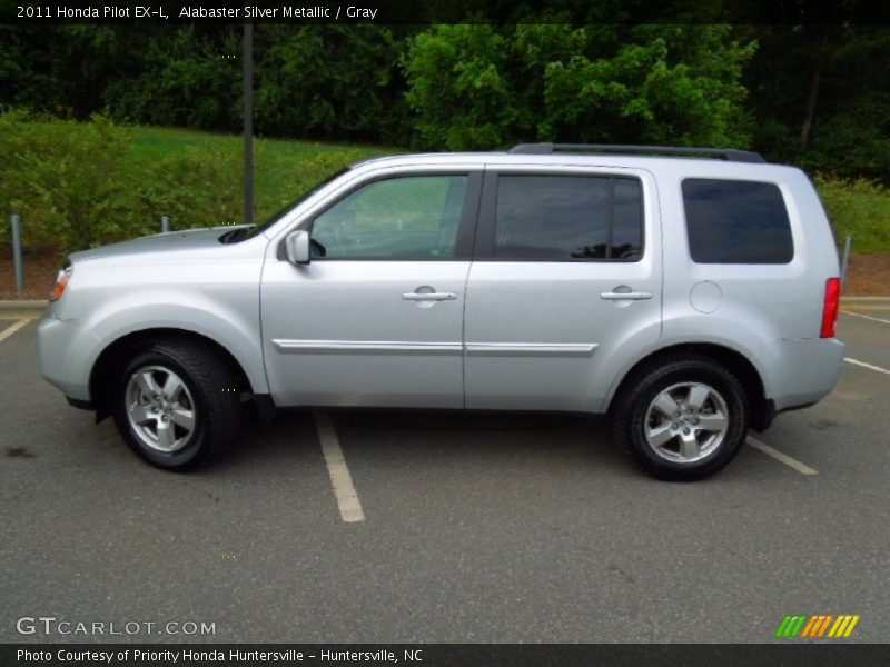 Alabaster Silver Metallic / Gray 2011 Honda Pilot EX-L