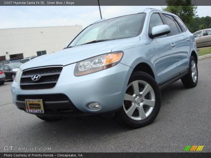 Silver Blue / Beige 2007 Hyundai Santa Fe SE