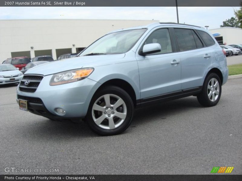 Silver Blue / Beige 2007 Hyundai Santa Fe SE