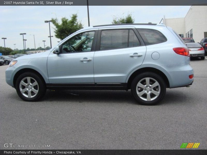 Silver Blue / Beige 2007 Hyundai Santa Fe SE