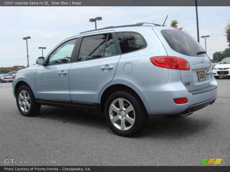 Silver Blue / Beige 2007 Hyundai Santa Fe SE