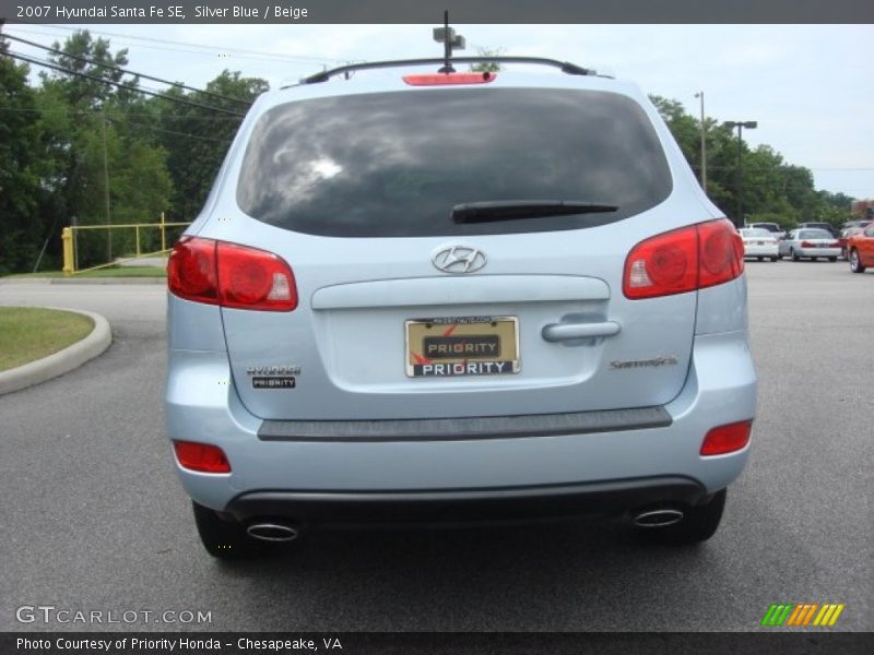 Silver Blue / Beige 2007 Hyundai Santa Fe SE