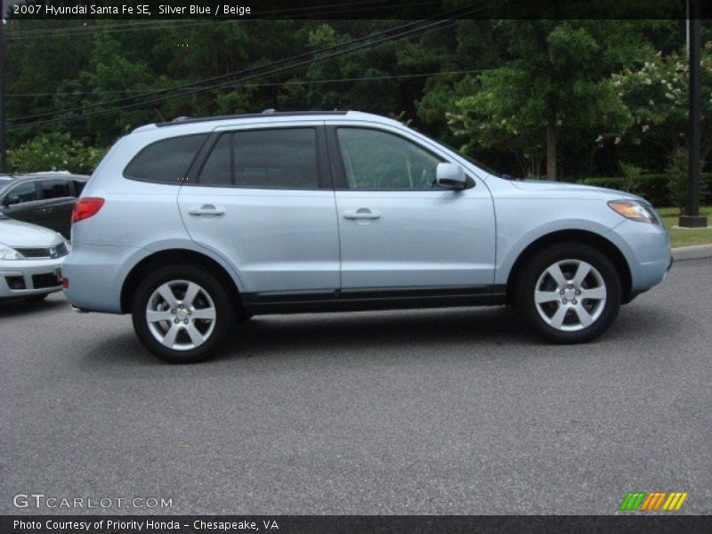 Silver Blue / Beige 2007 Hyundai Santa Fe SE