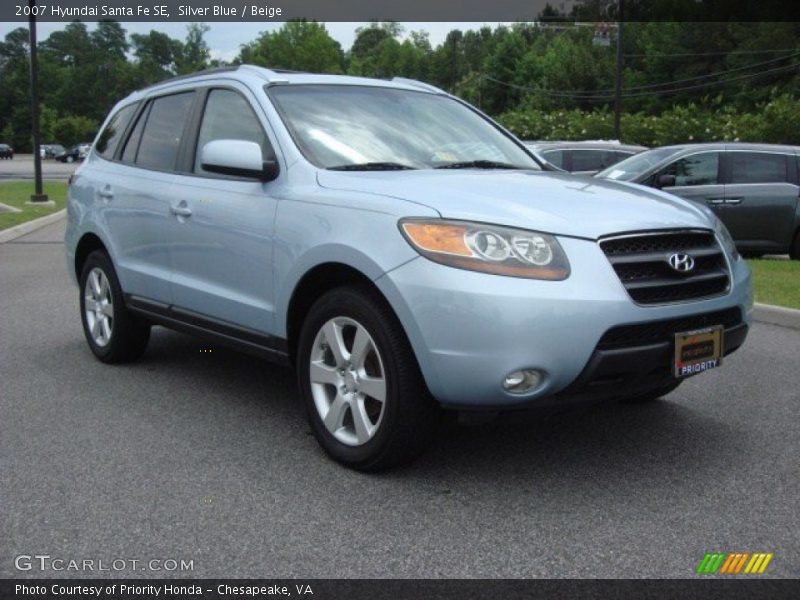 Silver Blue / Beige 2007 Hyundai Santa Fe SE