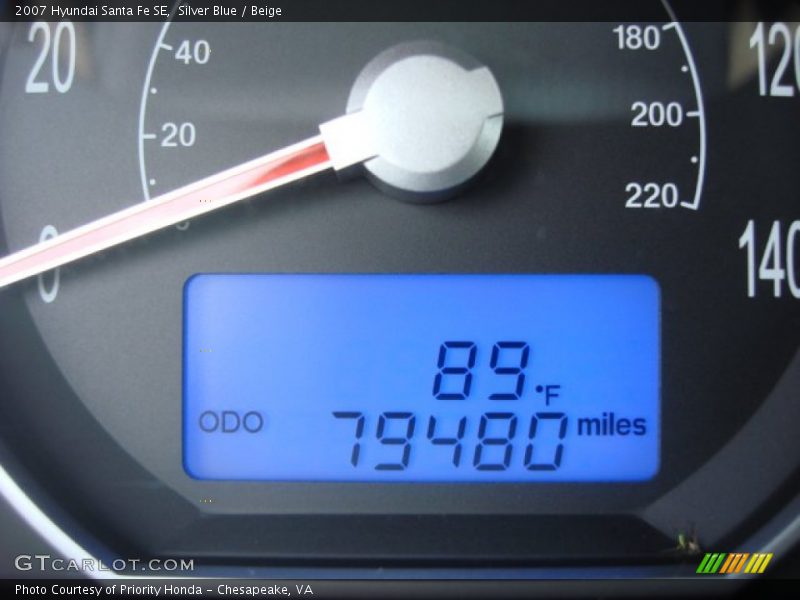 Silver Blue / Beige 2007 Hyundai Santa Fe SE