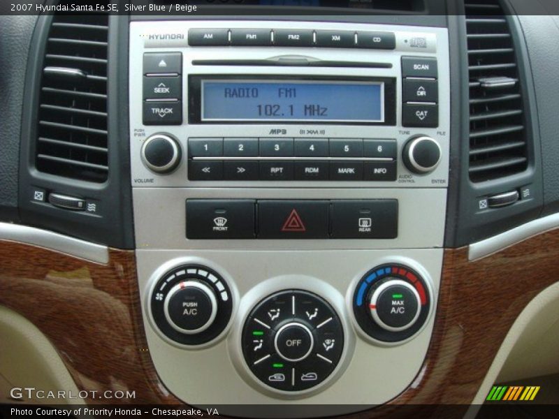 Silver Blue / Beige 2007 Hyundai Santa Fe SE