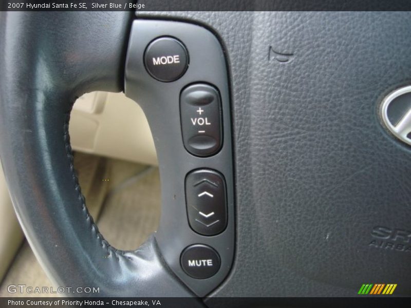 Silver Blue / Beige 2007 Hyundai Santa Fe SE