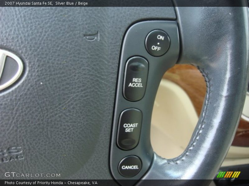 Silver Blue / Beige 2007 Hyundai Santa Fe SE