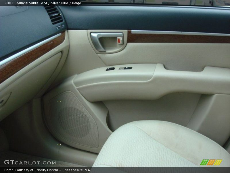 Silver Blue / Beige 2007 Hyundai Santa Fe SE