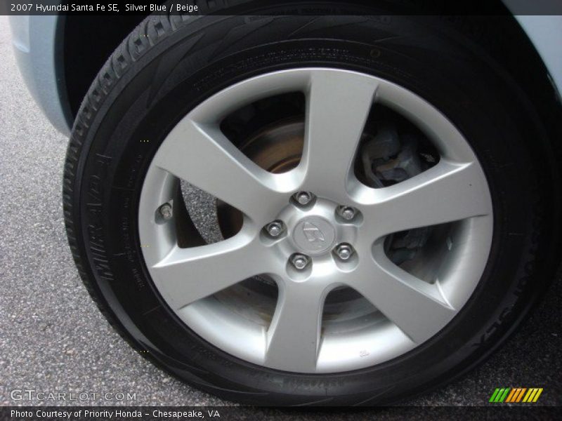 Silver Blue / Beige 2007 Hyundai Santa Fe SE
