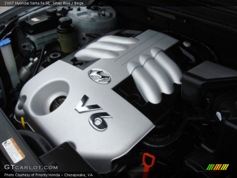 Silver Blue / Beige 2007 Hyundai Santa Fe SE