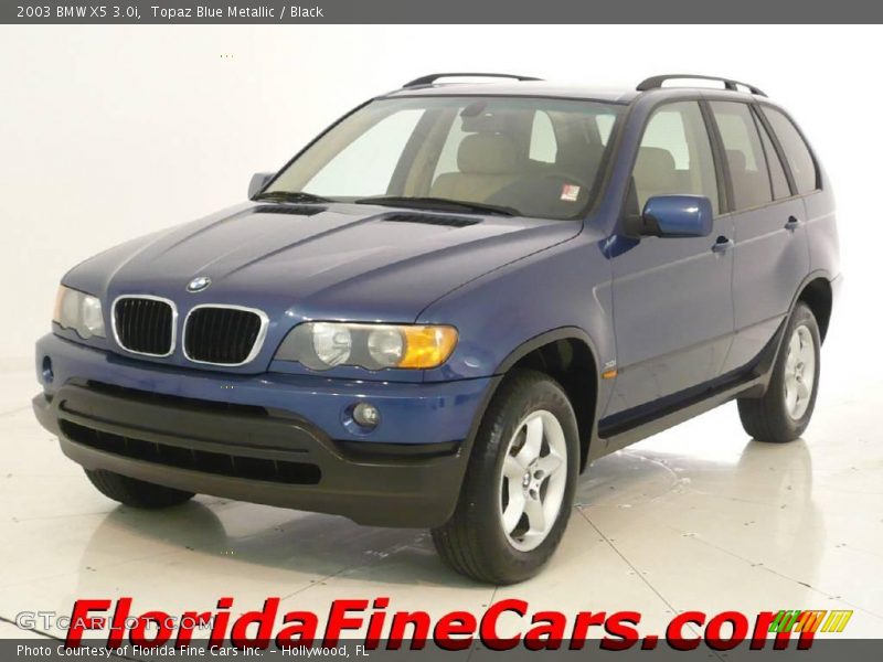 Topaz Blue Metallic / Black 2003 BMW X5 3.0i