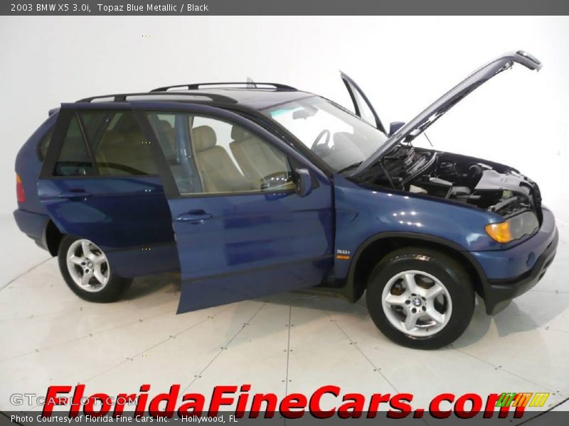 Topaz Blue Metallic / Black 2003 BMW X5 3.0i