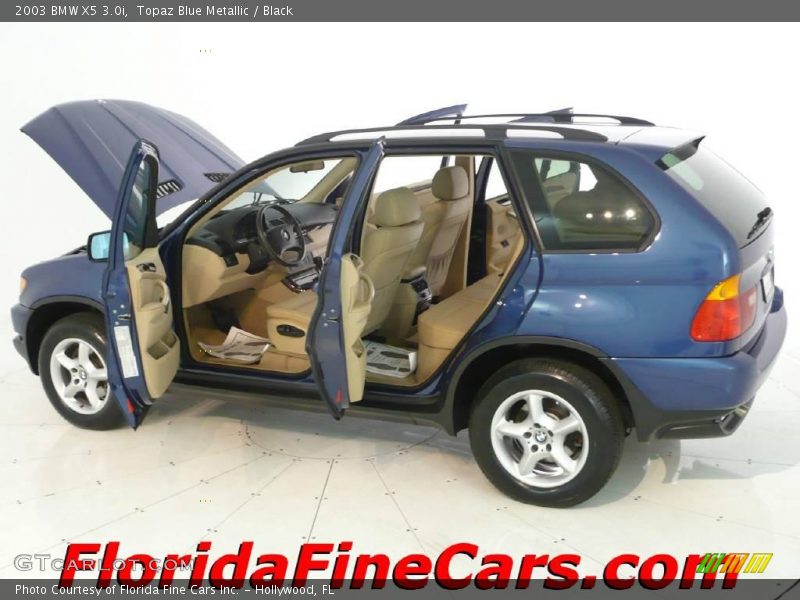 Topaz Blue Metallic / Black 2003 BMW X5 3.0i
