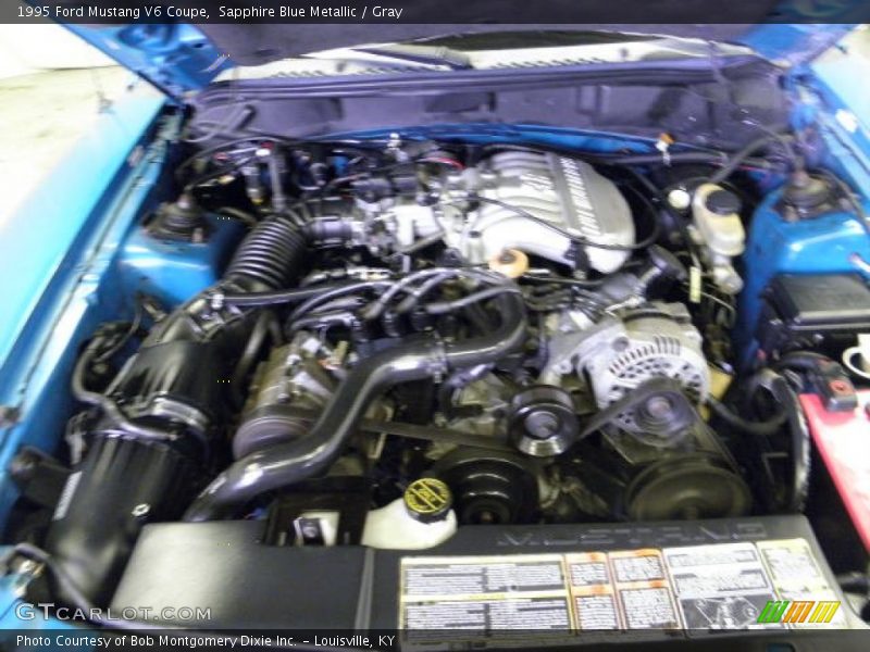 Sapphire Blue Metallic / Gray 1995 Ford Mustang V6 Coupe