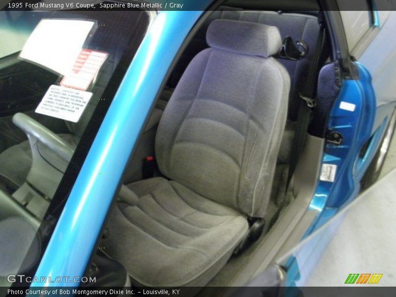 Sapphire Blue Metallic / Gray 1995 Ford Mustang V6 Coupe