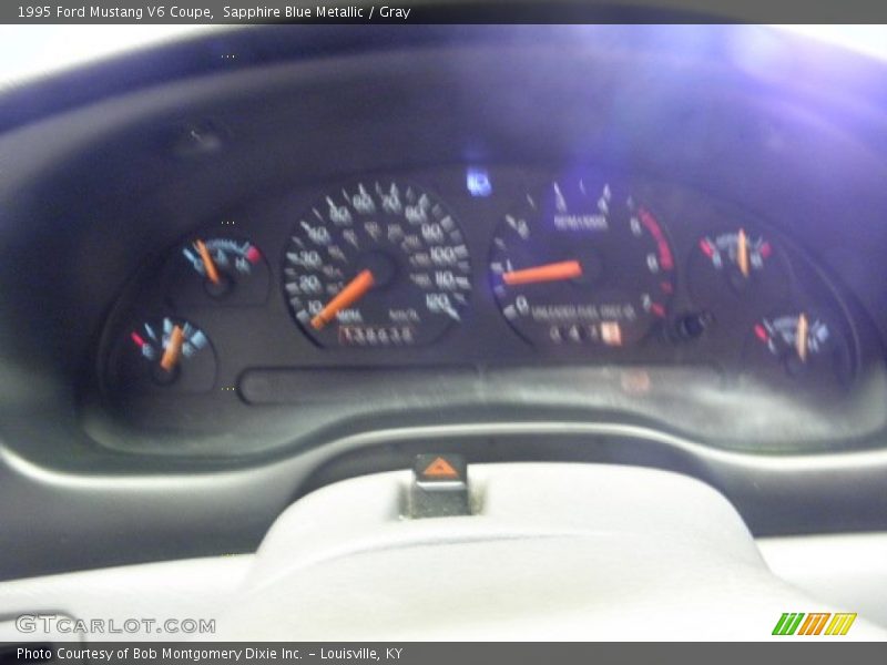 Sapphire Blue Metallic / Gray 1995 Ford Mustang V6 Coupe