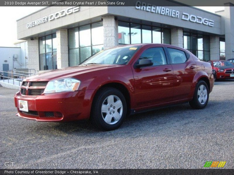 Inferno Red Crystal Pearl / Dark Slate Gray 2010 Dodge Avenger SXT
