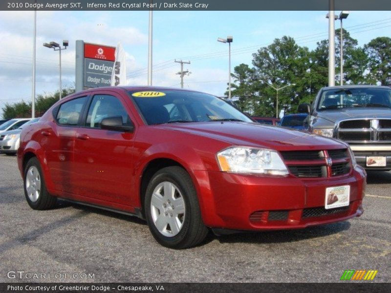 Inferno Red Crystal Pearl / Dark Slate Gray 2010 Dodge Avenger SXT