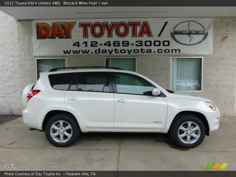 Blizzard White Pearl / Ash 2012 Toyota RAV4 Limited 4WD