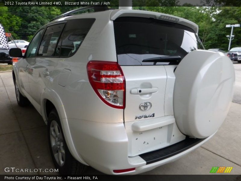 Blizzard White Pearl / Ash 2012 Toyota RAV4 Limited 4WD