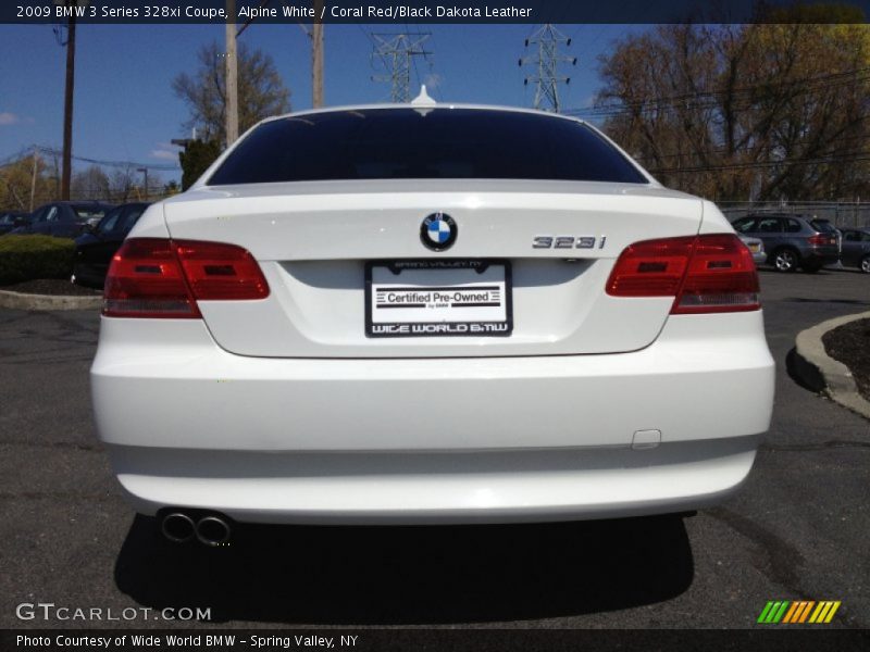 Alpine White / Coral Red/Black Dakota Leather 2009 BMW 3 Series 328xi Coupe