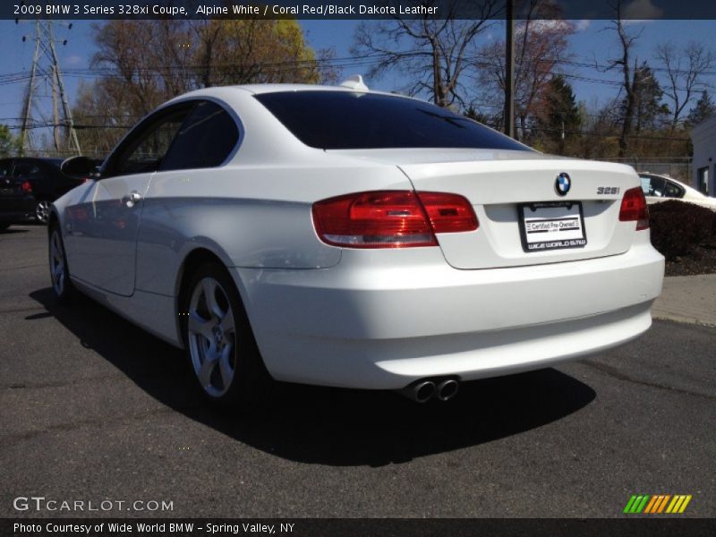 Alpine White / Coral Red/Black Dakota Leather 2009 BMW 3 Series 328xi Coupe