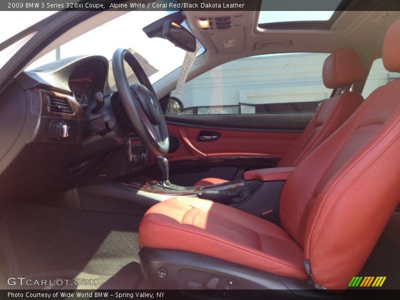 Alpine White / Coral Red/Black Dakota Leather 2009 BMW 3 Series 328xi Coupe