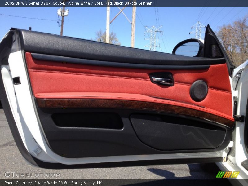 Alpine White / Coral Red/Black Dakota Leather 2009 BMW 3 Series 328xi Coupe