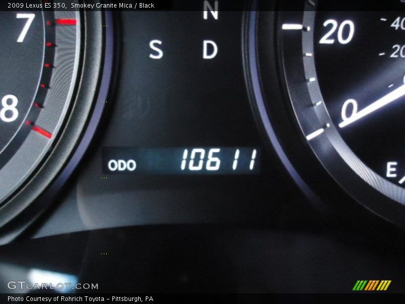 Smokey Granite Mica / Black 2009 Lexus ES 350