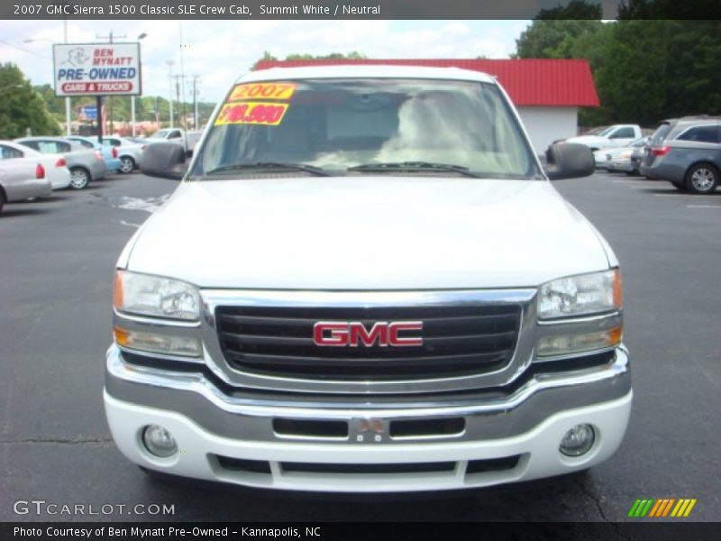 Summit White / Neutral 2007 GMC Sierra 1500 Classic SLE Crew Cab