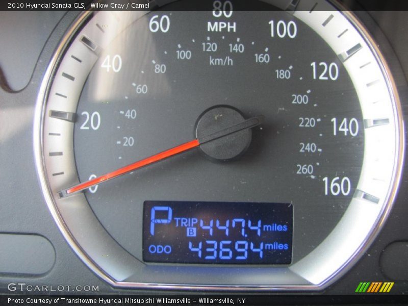Willow Gray / Camel 2010 Hyundai Sonata GLS