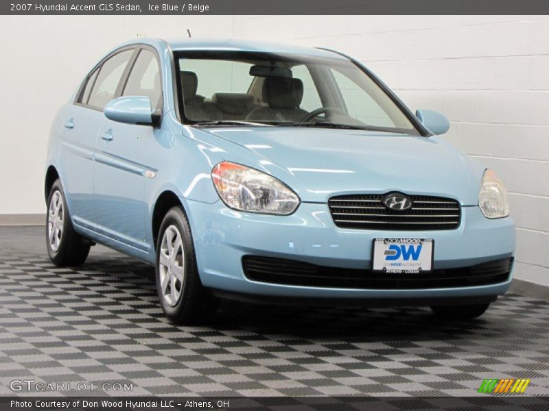 Ice Blue / Beige 2007 Hyundai Accent GLS Sedan