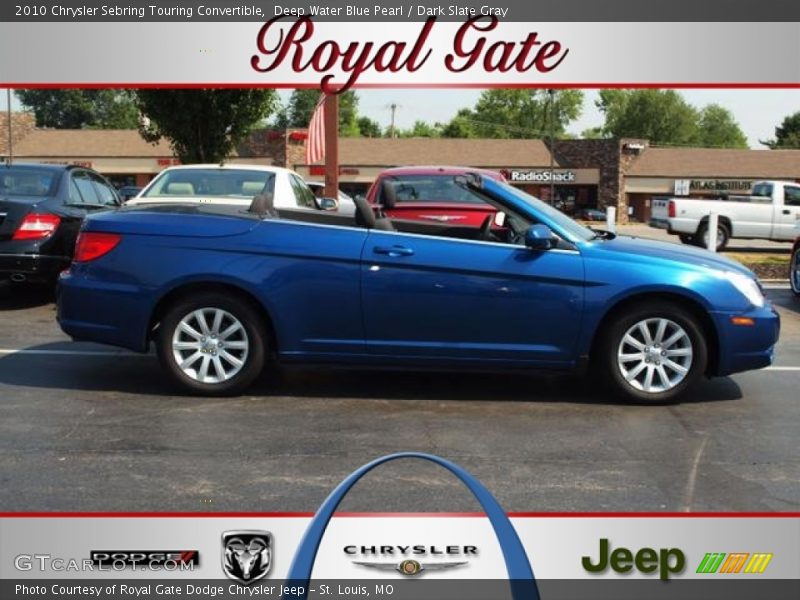 Deep Water Blue Pearl / Dark Slate Gray 2010 Chrysler Sebring Touring Convertible