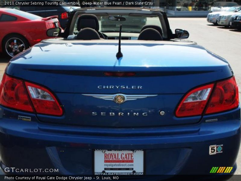 Deep Water Blue Pearl / Dark Slate Gray 2010 Chrysler Sebring Touring Convertible