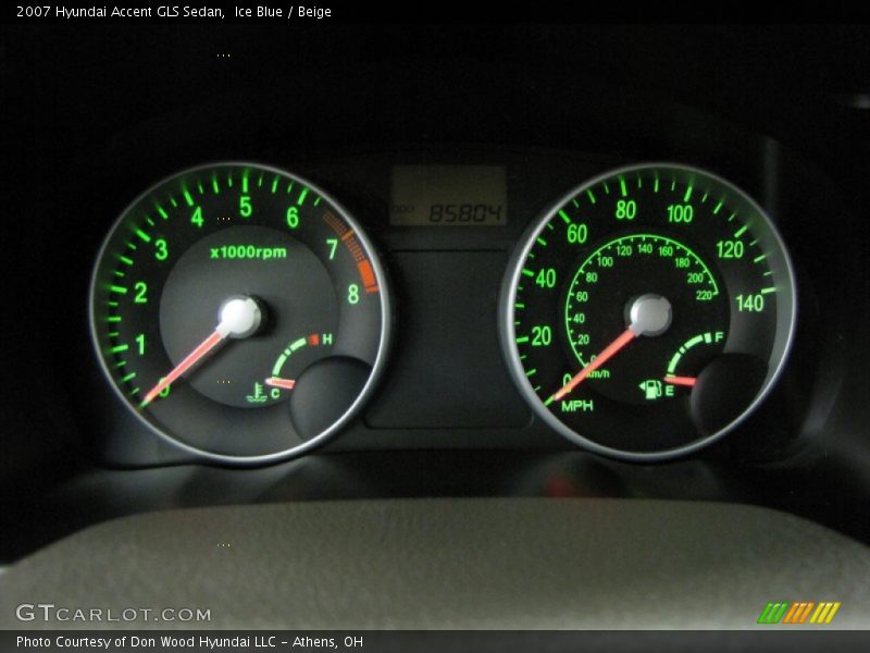 Ice Blue / Beige 2007 Hyundai Accent GLS Sedan