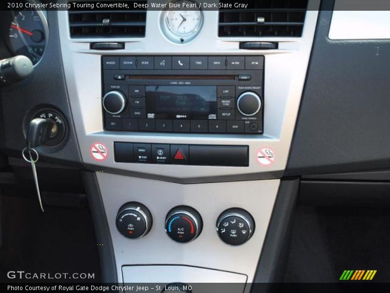 Deep Water Blue Pearl / Dark Slate Gray 2010 Chrysler Sebring Touring Convertible